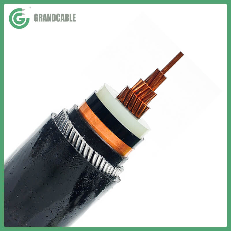 6.35/11kV 1C CU/XLPE/PVC/AWA/PVC Electric Underground MV Power Cable IEC 60502-2