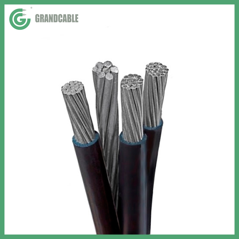 #6AWG Quadruplex Aluminum XLPE Covered Conductor Service Drop Cable ICEA S-66-524